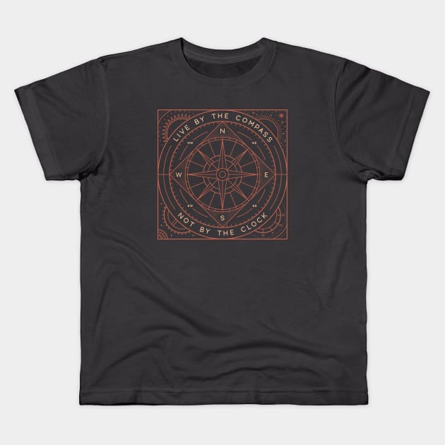 Live By The Compass Kids T-Shirt by Thepapercrane